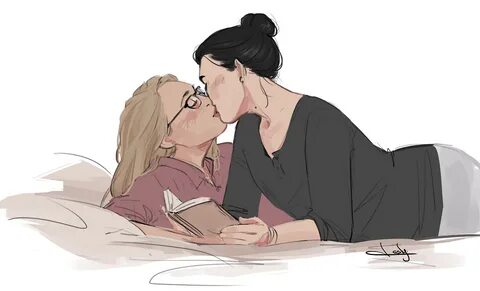 Kara/Lena kiss while reading fanart by lesly-oh Anime, Fan a