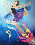 Splash dance,Oil on Canvas