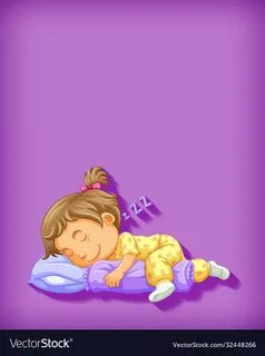 Cute girl sleeping cartoon character isolated Vector Image