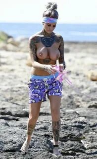 Jemma Lucy topless displaying her huge pierced boobs at the 