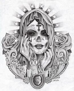 Santa Muerte Prison drawings, Lowrider art, Prison art