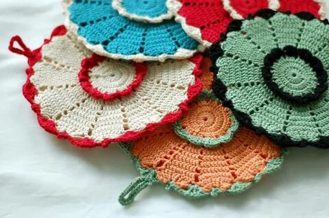 potholders - done! Crochet coasters, Crochet projects, Croch