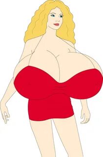 Lady with big boobs clipart
