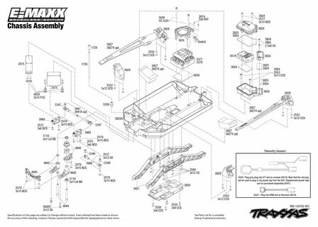 TRA39087-1 Схема шасси и запчасти E-Maxx Brushless 1:10 4WD 