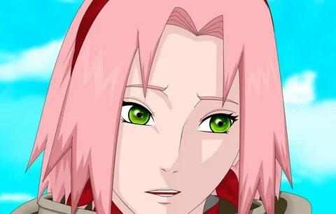 Обои girl, game, Naruto, Sakura, pink hair, sky, green eyes,