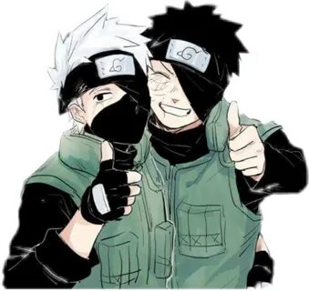 Kakashi Sticker - Obito And Kakashi Cute Full Size PNG Downl