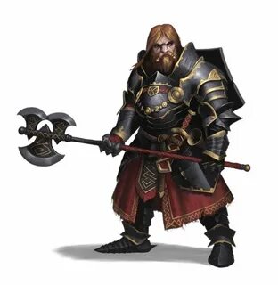 Male Dwarf Fighter with Greataxe and Plate armor - Pathfinde