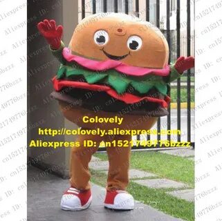 Lakable Brown Hamburger Adult Mascot Costume Mascotte HAM Bu