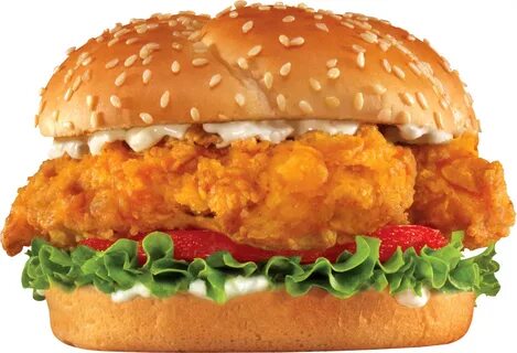 Burger And Sandwich Png Image - Chicken Tender Sandwich Carl
