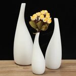 3 Sizes Modern Streamline Ceramic Vase White Porcelain Flowe