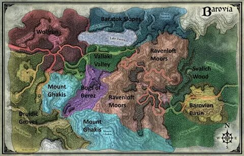 Nine regions of Barovia Make a map, Map, Dungeons and dragon