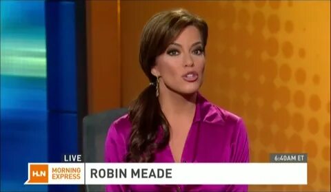 Ladies in Satin Blouses: Robin Meade - magenta satin blouse 