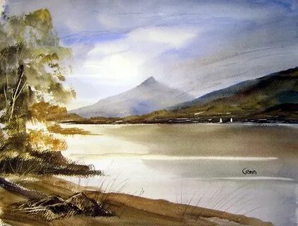Loch Rannoch and Schiehallion 15"x11" Watercolour by Steven 