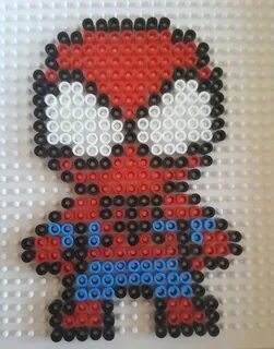 Spider Man Pyssla Perler bead art, Hama beads patterns, Pixe