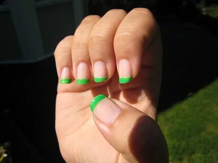 French Tips With Neon Green - Novocom.top