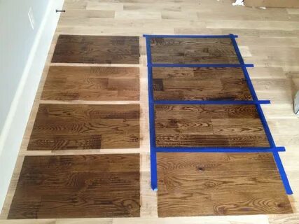 Duraseal stains on white oak: Left column from the top: spic