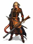 Female Tiefling Gunslinger - Pathfinder PFRPG DND D&D 3.5 5t