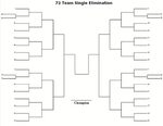 72 Team Seeded Single Elimination Tournament Bracket - Print