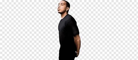 Men's black crew-neck t-shirt, Ludacris Side View free png P