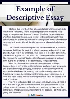 Descriptive Essay Examples College