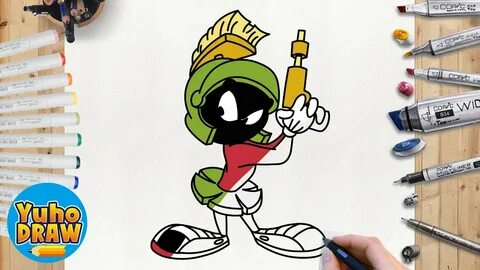 How to Draw Marvin the Martian from Looney Tunes speed drawi