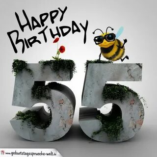 Happy Birthday 3D - 55. Geburtstag - Geburtstagssprüche-Welt