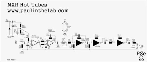 Paul In The Lab: MXR Hot Tubes Stripboard Veroboard Layout -