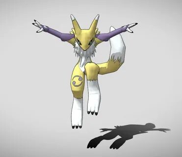 Renamon 3d model - Available for free download by Skamiroth 