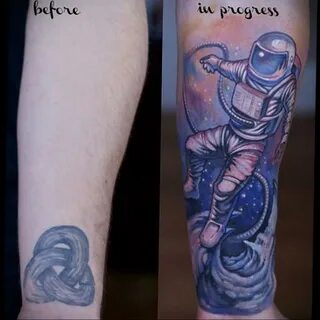 cosmonaut tattoo on arm 01.02.2020 № 001 -tattoo astronaut- 