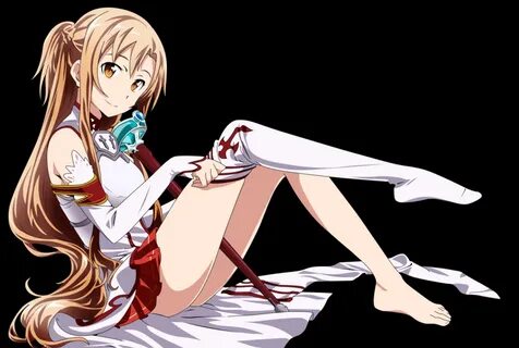 Safebooru - 1girl asuna (sao) barefoot brown eyes brown hair