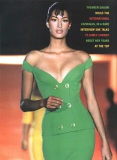 Yasmeen Ghauri Fashion, 90s runway fashion, Vintage fashion 