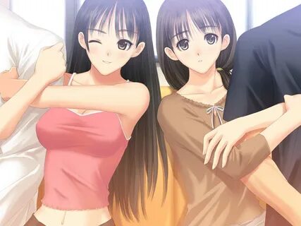 Safebooru - arm hug armpits black hair breasts camisole clea