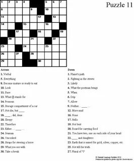 Easy Printable Crossword Puzzles For Beginners : Easy Crossw