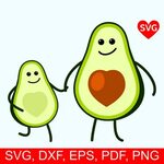 Avocado Kid and Mom SVG File Printable Avocado Mom Clipart E