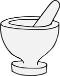Mortar And Pestle - Art - (1107x1351) Png Clipart Download