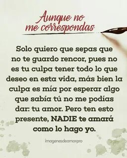 Carta para un amor no correspondido Amor no correspondido, C