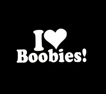Love Boobies heart Window Decal Sticker MADE IN USA
