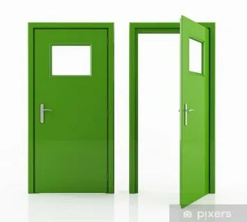 Sticker green door - PIXERS.UK
