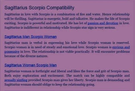 Scorpio Man Sagittarius Woman Compatibility / Your Match: Sc