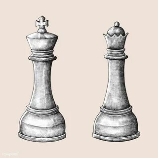 View King Chess Pieces Drawing - Shur Ikan