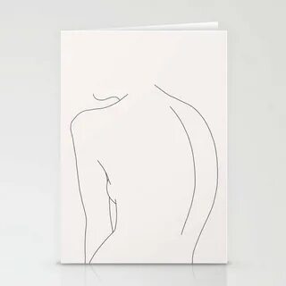 Woman's nude back line drawing illustration - Alex Natural S