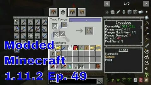 Modded Minecraft 1 11 2 Ep 49 Tinker's Crossbow - YouTube