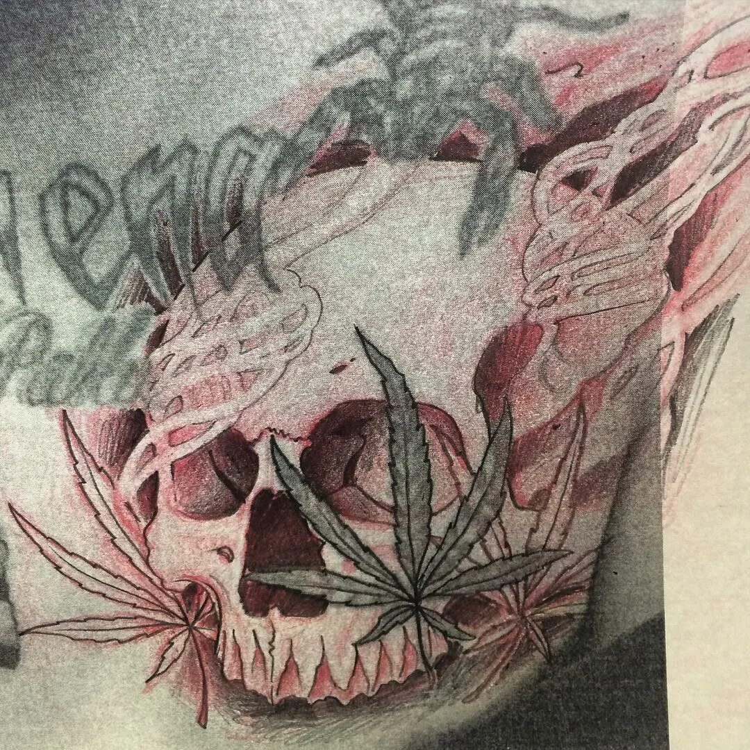 @chamberlaintattoos: “#sketch #tattoos #tattoo #420 #smoke #smokeskull #hig...