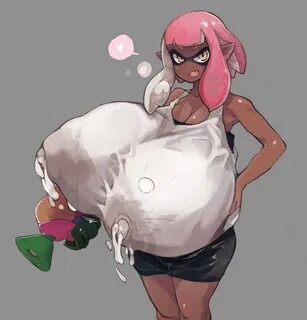 kemomoz inkling highres splatoon 1girls breasts dark-skinned