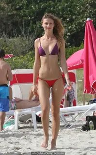 Olga Kent enjoying a day in bikini at the beach in Miami - J