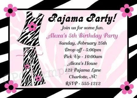 Pajama Party Birthday Invitation Sleepover by CutiesTieDyeBo