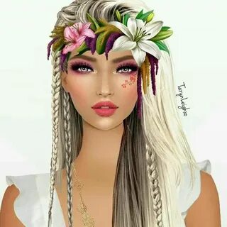 Hawaiian beauty Fashion art illustration, Digital art girl, 