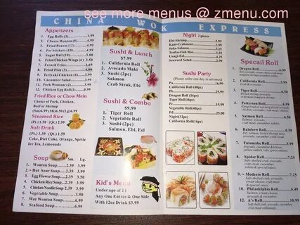Menu at China Wok restaurant, Patterson, 25 El Circulo Ave