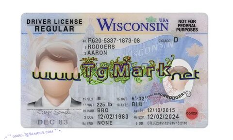 Editable Wisconsin Driver License psd template - tgÜye
