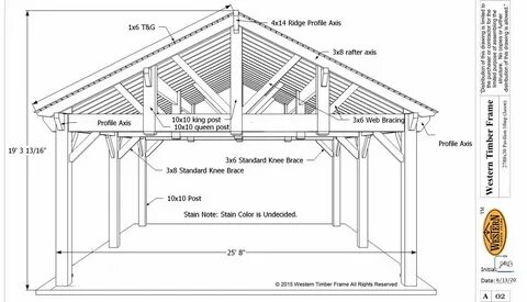 Plan for a 16' x 32' Over Size Timber Frame DIY Pergola Pavi